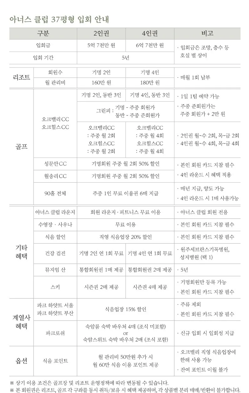 오크밸리 아너스클럽 2