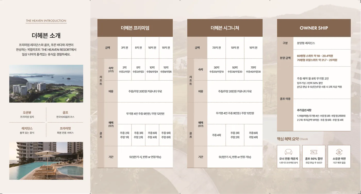 더헤븐 회원권 안내 2